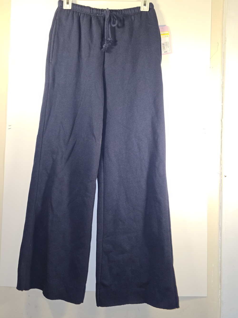 Navy Wide-Leg Drawstring Pants